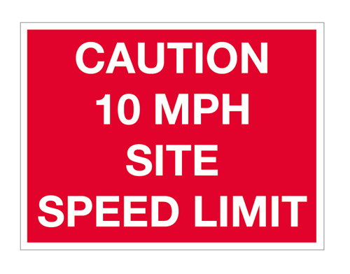 Caution 10mph site speed limit - Jactone