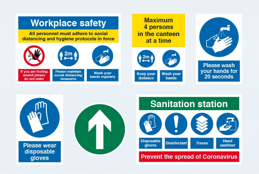 Covid-19 Safety and Social Distancing Signs