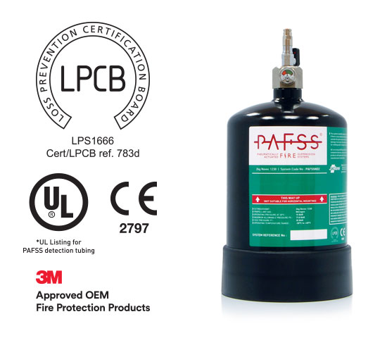 PAFSS Electrical Fire Suppression System for Electrical Panels, Enclosures and Cabinets