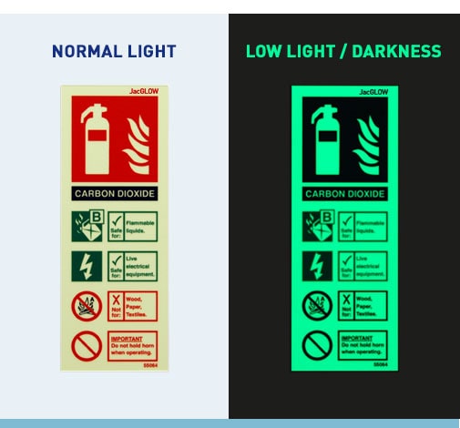 JacGLOW Photoluminescent Signs Comparison