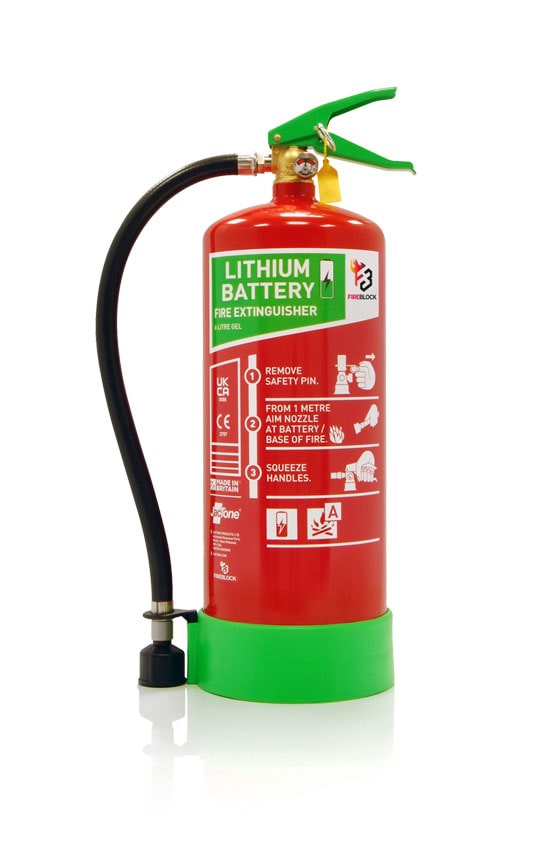 6 Litre Lithium Battery Fire Extinguisher using FIREBLOCK Lithium Gel
