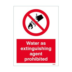 Water As Extinguishing Agent Prohibited Sign