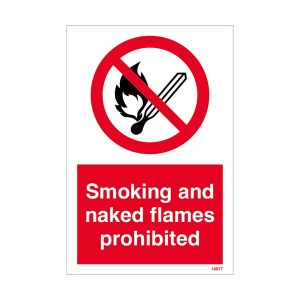 Smoking and Naked Flames Prohibited Sign