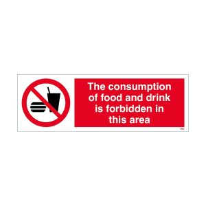 The Consumption Of Food And Drink In This Area Is Prohibited Sign