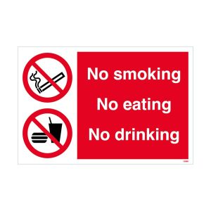 No Smoking No Eating No Drinking Sign