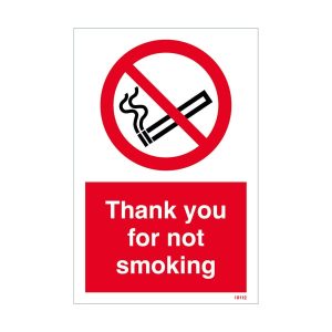 Thank You For Not Smoking Sign