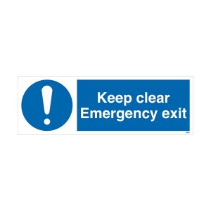 Keep Clear Emergency Exit Sign