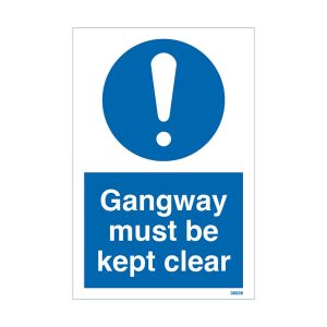 Gangway Must Be Kept Clear Sign