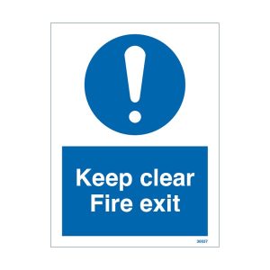 Keep Clear Fire Exit Sign