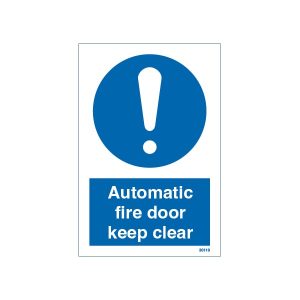 Automatic Fire Door Keep Clear Sign