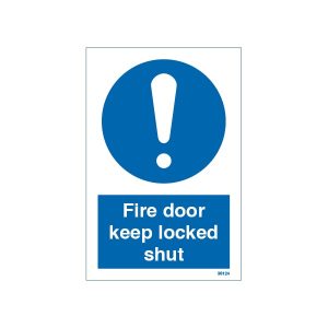 Fire Door Keep Locked Shut Sign