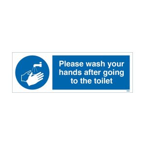 Please Wash Your Hands After Going To The Toilet Sign