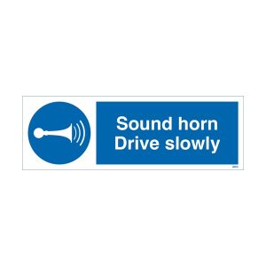 Sound Horn Drive Slowly Sign