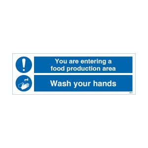 You Are Entering A Food Production Area Wash Your Hands Sign