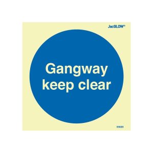 JacGLOW Photoluminescent Gangway Keep Clear Sign