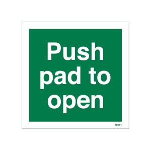 Push Pad To Open Sign