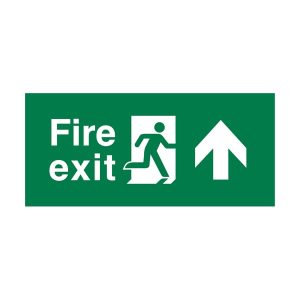 Luminaire Overlay Fire Exit Arrow Straight Ahead Sign