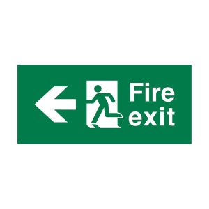 Luminaire Overlay Fire Exit Arrow Left Sign