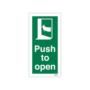 Push To Open Left Arrow Sign