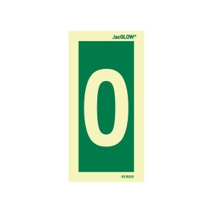 JacGLOW Photoluminescent Number 0 Sign