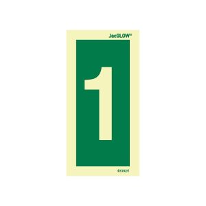 JacGLOW Photoluminescent Number 1 Sign