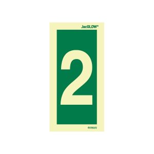 JacGLOW Photoluminescent Number 2 Sign
