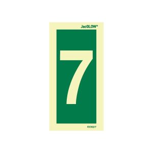 JacGLOW Photoluminescent Number 7 Sign