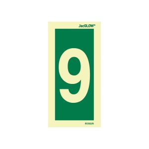 JacGLOW Photoluminescent Number 9 Sign