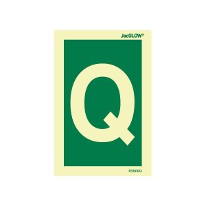 JacGLOW Photoluminescent Letter Q Sign