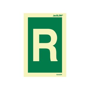 JacGLOW Photoluminescent Letter R Sign