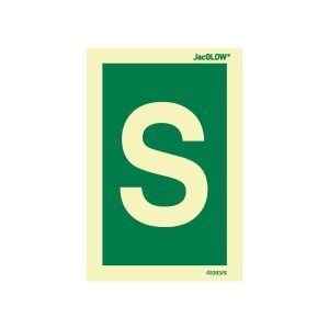 JacGLOW Photoluminescent Letter S Sign