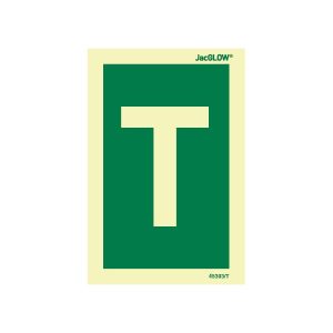 JacGLOW Photoluminescent Letter T Sign