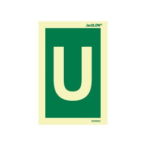 JacGLOW Photoluminescent Letter U Sign