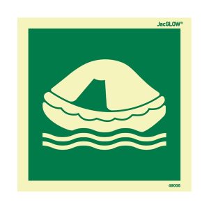 JacGLOW Photoluminescent Liferaft Sign