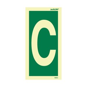 JacGLOW Photoluminescent Letter C Sign