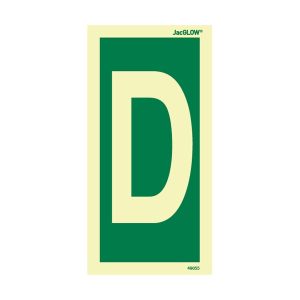 JacGLOW Photoluminescent Letter D Sign
