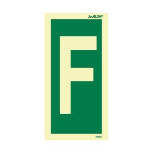 JacGLOW Photoluminescent Letter F Sign