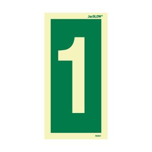 JacGLOW Photoluminescent Number 1 Sign