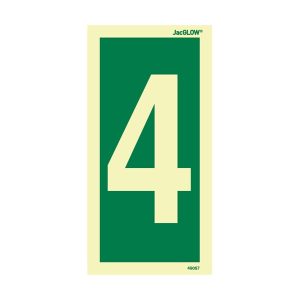 JacGLOW Photoluminescent Number 4 Sign