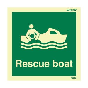 JacGLOW Photoluminescent Rescue Boat with Text Sign