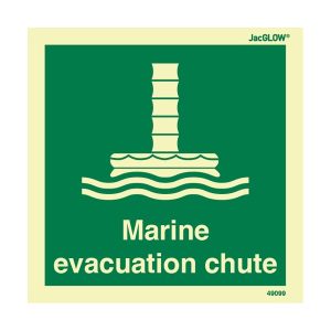 JacGLOW Photoluminescent Marine Evacuation Chute with Text Sign
