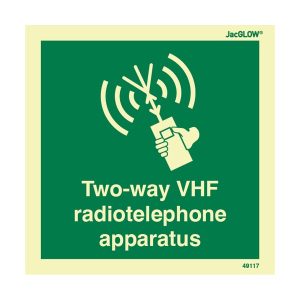JacGLOW Photoluminescent Two-way VHF with Text Sign