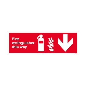Fire Extinguisher This Way Sign - Arrow Down