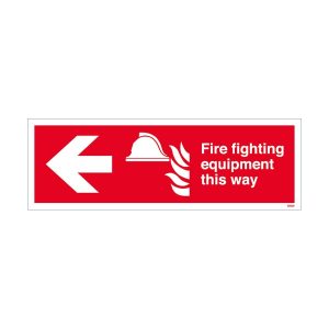 Fire Fighting Equipment This Way Sign - Arrow Left
