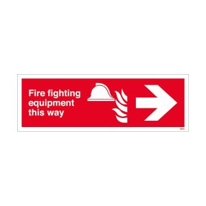 Fire Fighting Equipment This Way Sign - Arrow Right