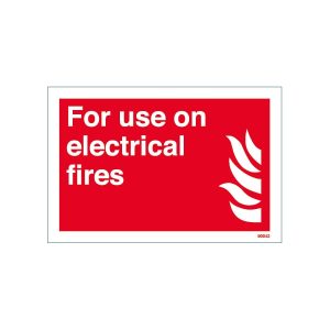 For Use On Electrical Fires Sign