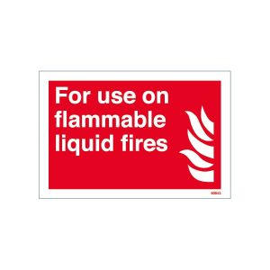 For Use On Flammable Liquid Fires Sign