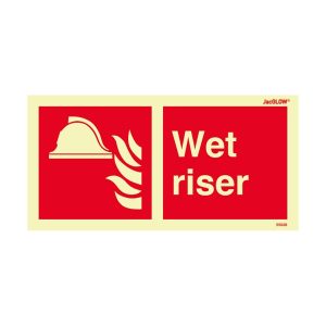 JacGLOW Photoluminescent Wet Riser Sign