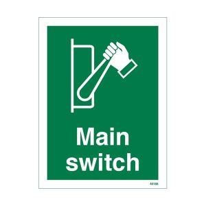 H200 x W150mm Main Switch Sign