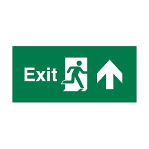Luminaire Overlay Exit Arrow Straight Ahead Sign